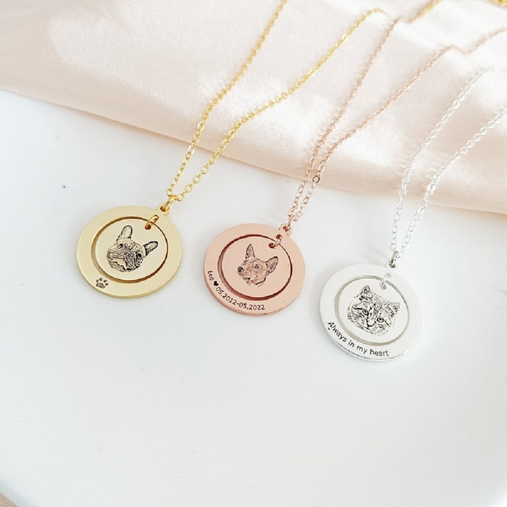 Custom Pet Portrait Necklace