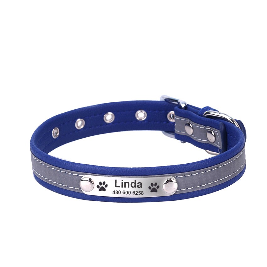 Dog Reflective Adjustable Name Custom Name ID Tag