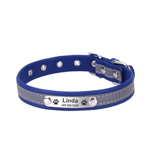 Dog Reflective Adjustable Name Custom Name ID Tag