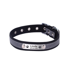 Dog Reflective Adjustable Name Custom Name ID Tag