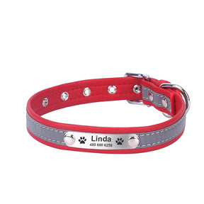 Dog Reflective Adjustable Name Custom Name ID Tag