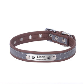 Dog Reflective Adjustable Name Custom Name ID Tag