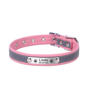 Dog Reflective Adjustable Name Custom Name ID Tag