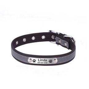 Dog Reflective Adjustable Name Custom Name ID Tag