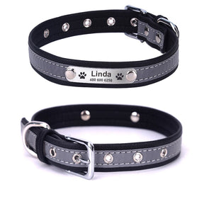 Dog Reflective Adjustable Name Custom Name ID Tag
