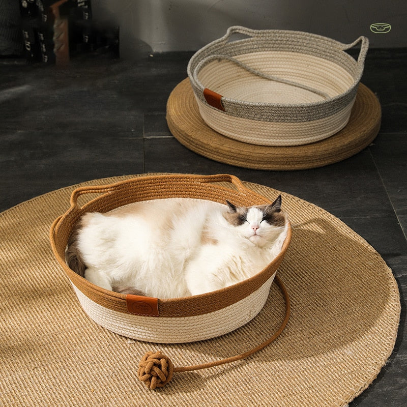 Hnadmade Rattan Woven Cat Nest