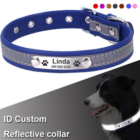 Dog Reflective Adjustable Name Custom Name ID Tag