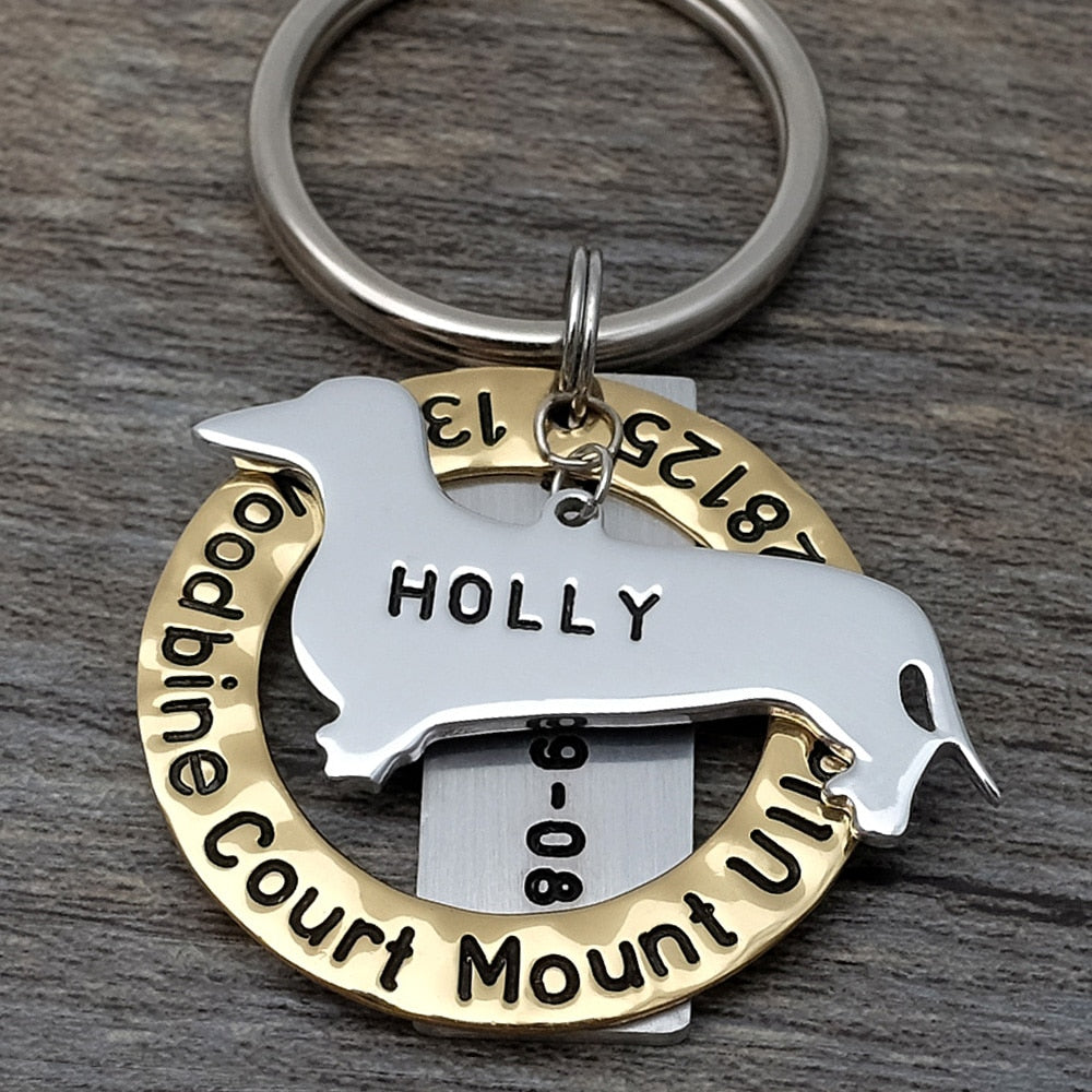 Personalized Dog Charm Keychain